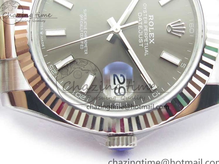 41 DateJust on Bracelet 1:1 Gray ARF Dial Steel A2824 126334 New Oyster Edition Best 904L V3 0423